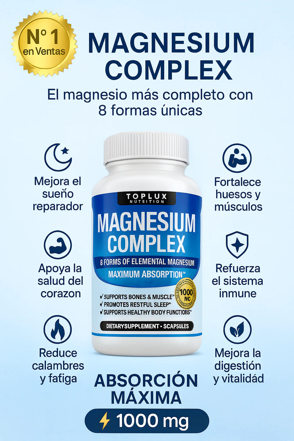 💎2x1 Magnesium Complex ORIGINAL 1000mg 8 en 1