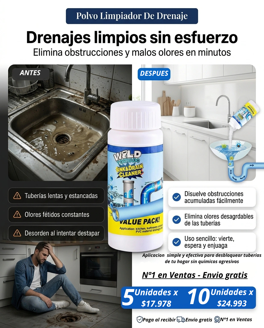 🌟Polvo Limpiador De Drenaje🌟